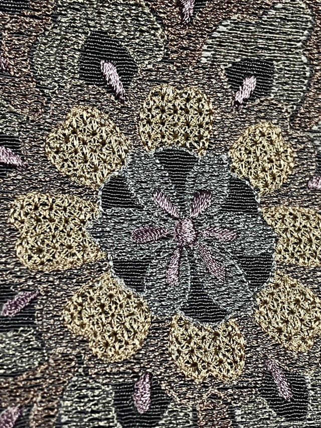 刺繡帯揚げ　正倉院文様