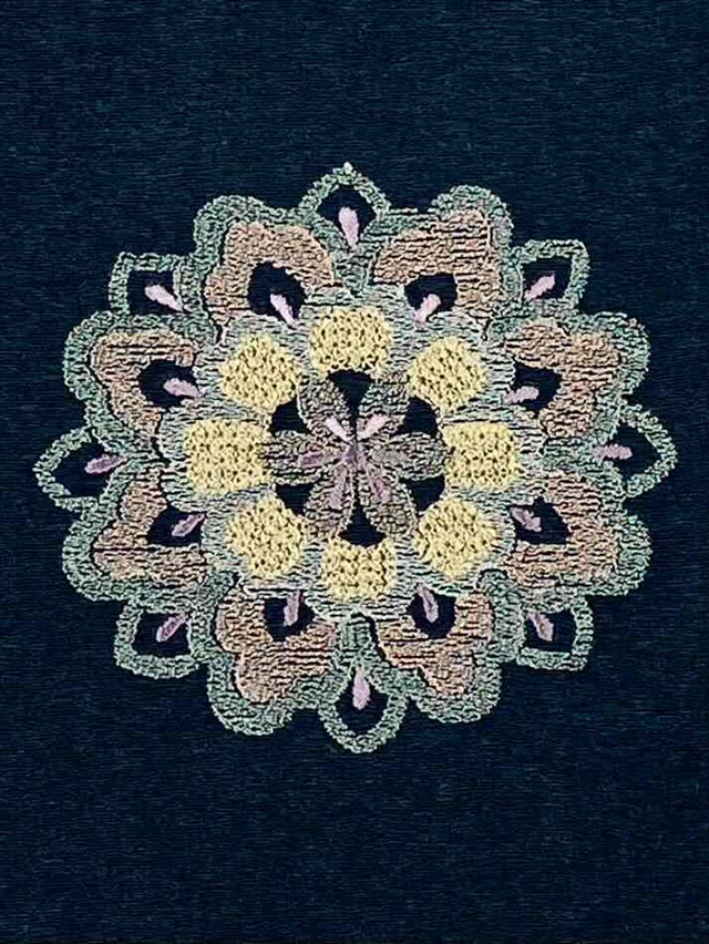 刺繡帯揚げ　正倉院文様