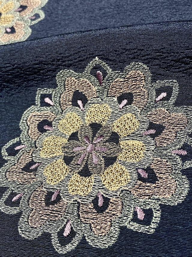 刺繡帯揚げ　正倉院文様